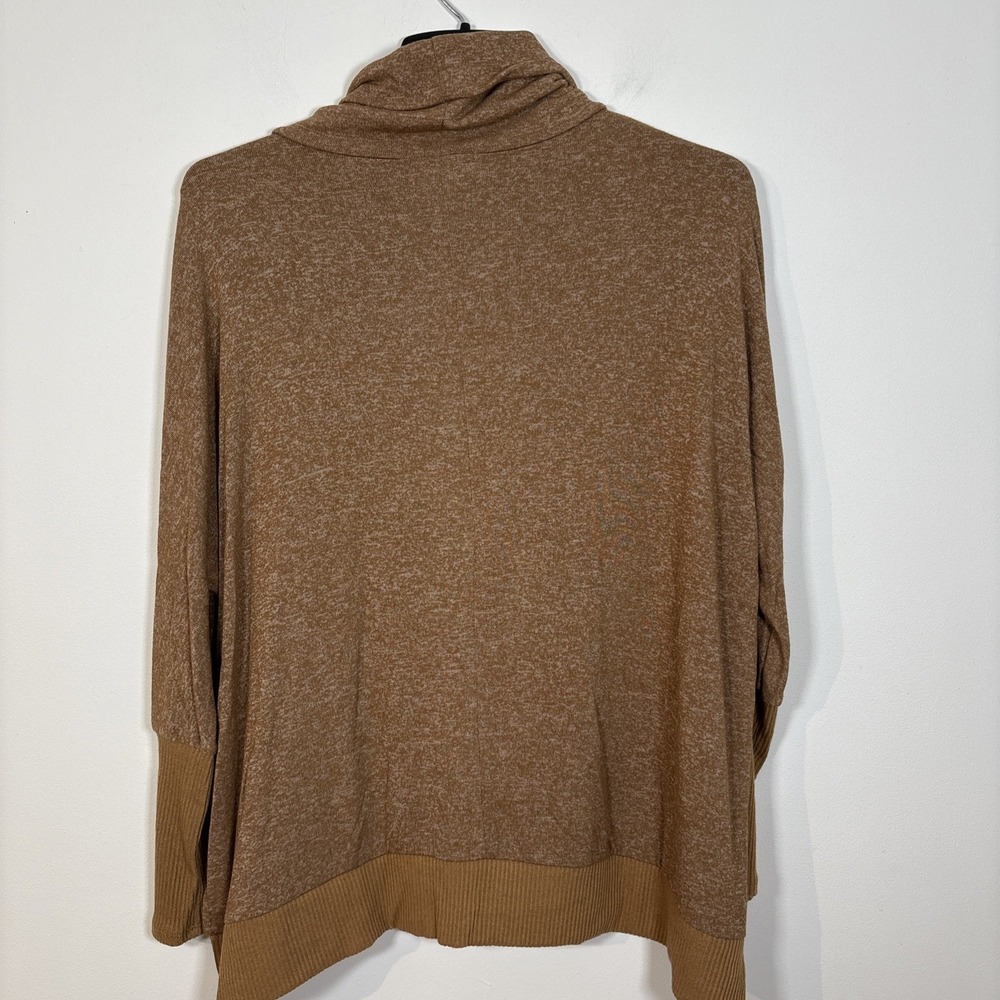 Homebody Sweater Small Oversized  Cowl Neck Minimalist Neutral Loose Taupe Fall - Picture 5 of 9